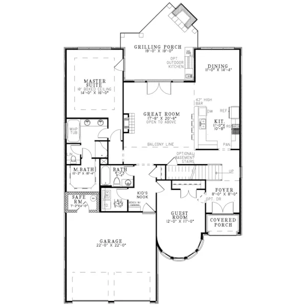 Country French House Plan First Floor - Chadbourn European Home 055D-1067 - Search House Plans and More