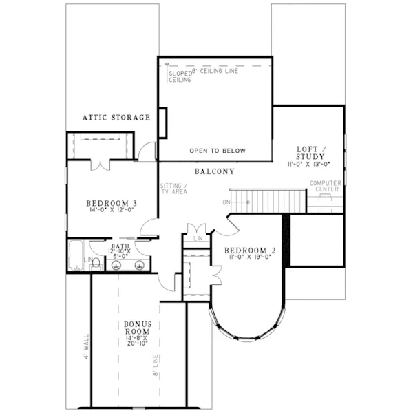 Country French House Plan Second Floor - Chadbourn European Home 055D-1067 - Search House Plans and More