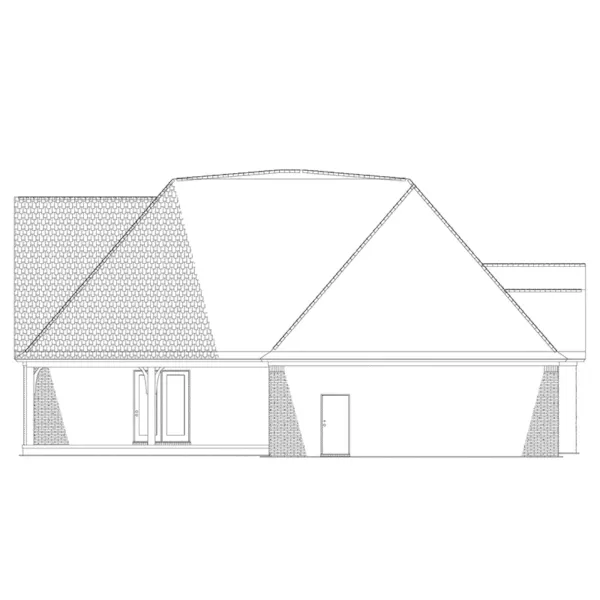 Ranch House Plan Rear Elevation - Warren Way European Home 055D-1070 - Shop House Plans and More