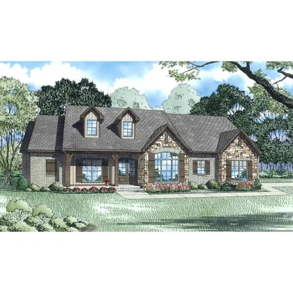 Country House Plan Front Image - Wesley Falls Country Home 055D-1071 - Shop House Plans and More