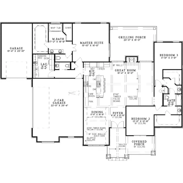 Craftsman House Plan First Floor - Whitman Lane Craftsman Home 055D-1072 - Shop House Plans and More