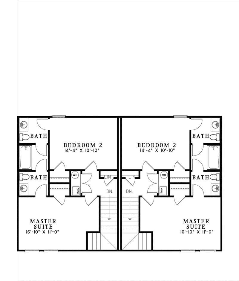 Multi-Family House Plan Second Floor - 055D-1074 - Shop House Plans and More