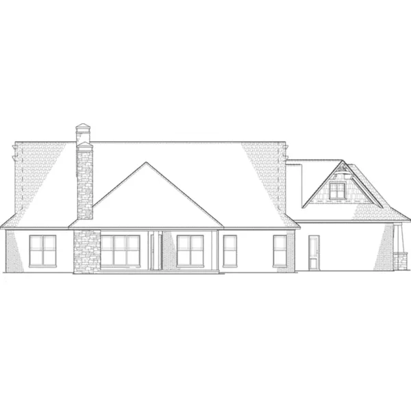 Mountain House Plan Rear Elevation - Keane Craftsman Home 055D-1075 - Shop House Plans and More