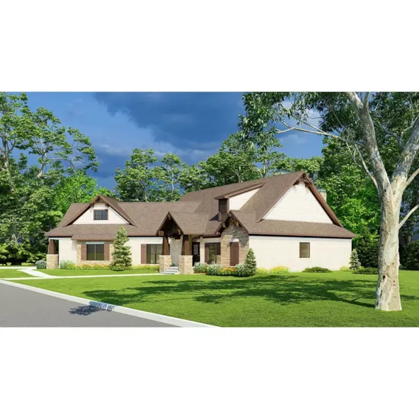 Mountain House Plan Side View Photo - Keane Craftsman Home 055D-1075 - Shop House Plans and More