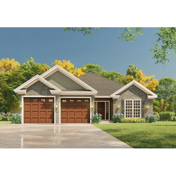 Ranch House Plan Front Image - Lime Creek Ranch Home 055D-1077 - Shop House Plans and More