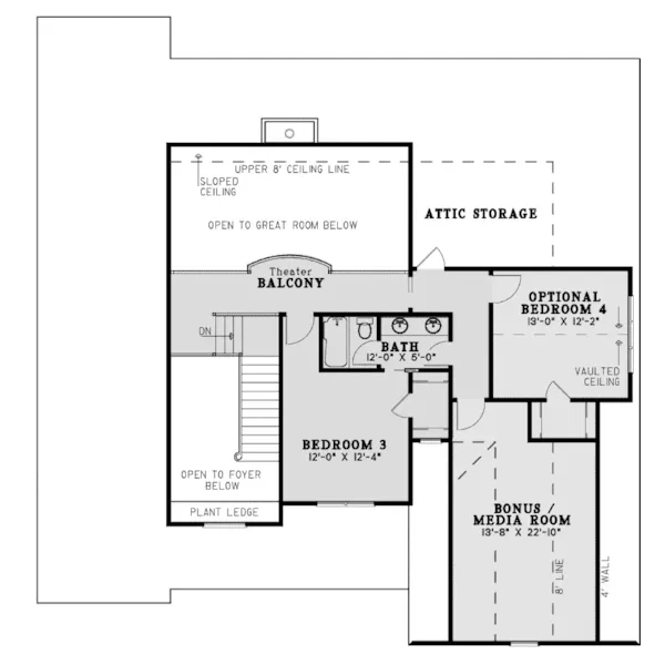 Traditional House Plan Second Floor - Porter Hill Craftsman Home 055D-1078 - Shop House Plans and More