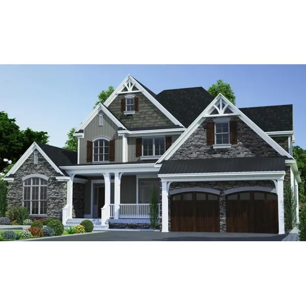 Traditional House Plan Front of Home - Porter Hill Craftsman Home 055D-1078 - Shop House Plans and More