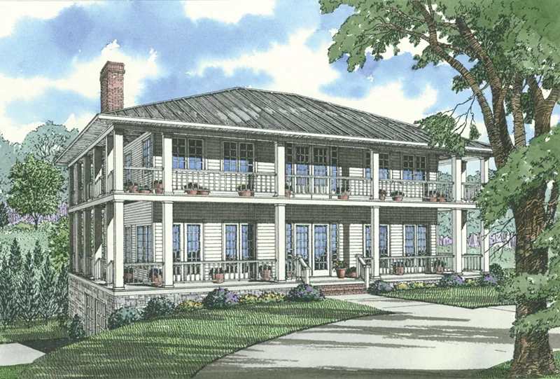 Lowcountry House Plan Front of Home - 055D-1079 - Shop House Plans and More