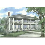 Lowcountry House Plan Front of Home - Southern Bay Plantation Home 055D-1079 - Shop House Plans and More