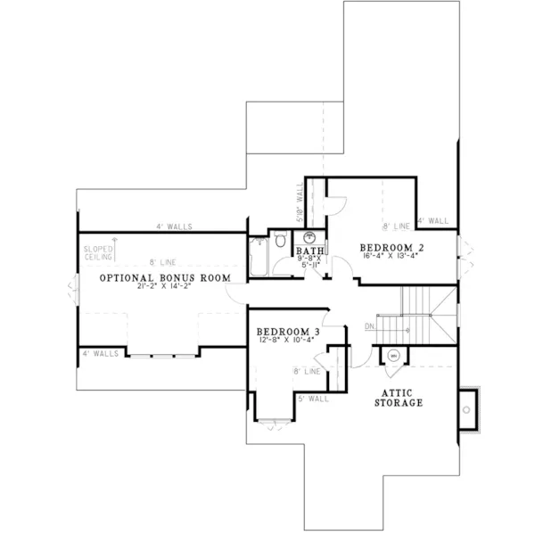 Craftsman House Plan Second Floor - 055D-1086 | House Plans and More