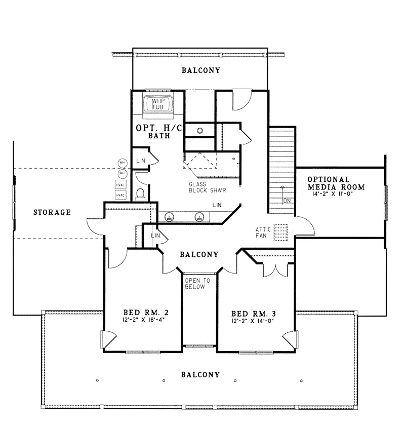 Plantation House Plan Second Floor - Howdershell Luxury Home 055S-0001 - Search House Plans and More