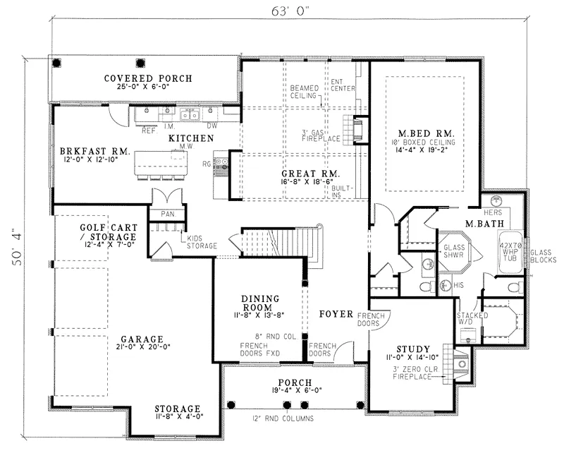 Luxury House Plan First Floor - Dove Creek Country French Home 055S-0004 - Search House Plans and More