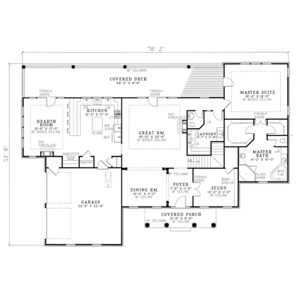 Country House Plan First Floor - Alberta Hill Luxury Home 055S-0005 - Search House Plans and More