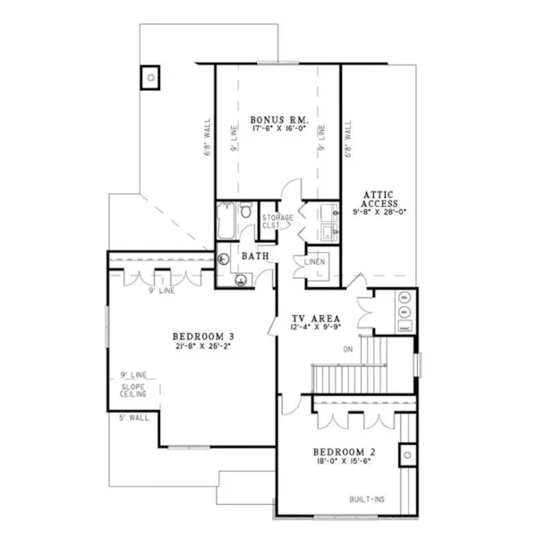 Traditional House Plan Second Floor - Kristofer Traditional Home 055S-0007 - Search House Plans and More