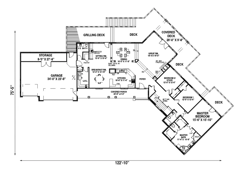 Country House Plan First Floor - Easton Manor Luxury Home 055S-0008 - Search House Plans and More