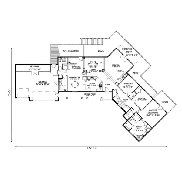 Traditional House Plan First Floor - Easton Manor Luxury Home 055S-0008 - Search House Plans and More