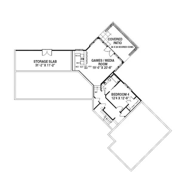 Traditional House Plan Lower Level Floor - Easton Manor Luxury Home 055S-0008 - Search House Plans and More