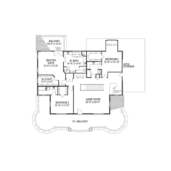 Shingle House Plan Second Floor - Weldon Manor Greek Revival Home 055S-0013 - Shop House Plans and More