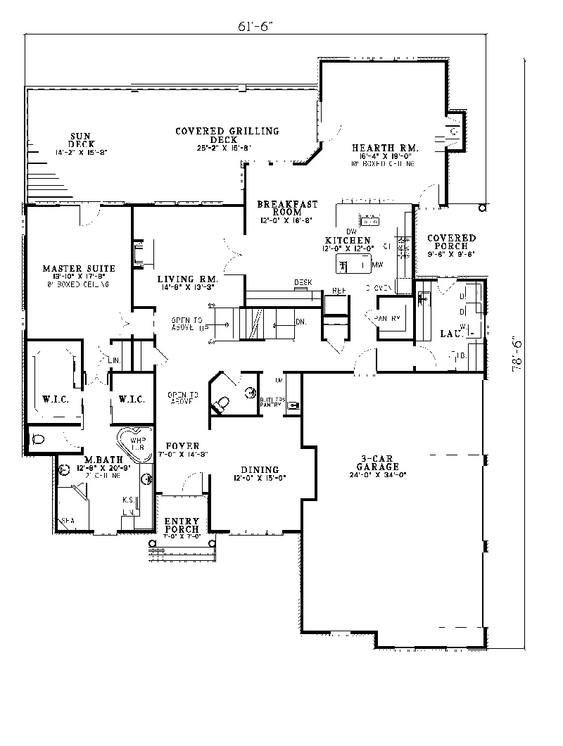 Traditional House Plan First Floor - Rodgers Creek Traditional Home 055S-0014 - Shop House Plans and More