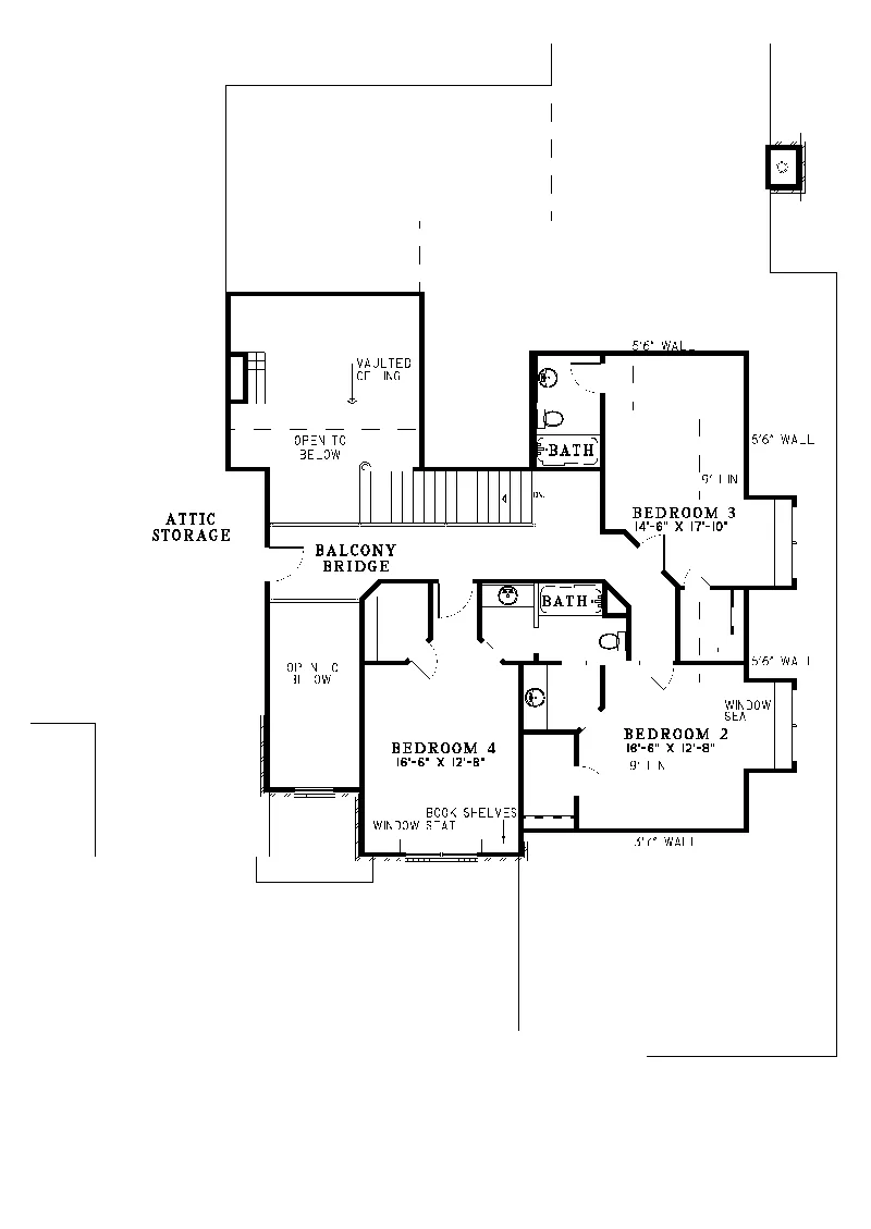 Traditional House Plan Second Floor - Rodgers Creek Traditional Home 055S-0014 - Shop House Plans and More