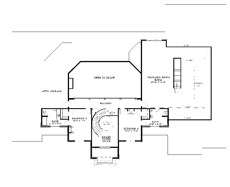Colonial House Plan Second Floor - Montevideo Manor European Home 055S-0015 - Shop House Plans and More