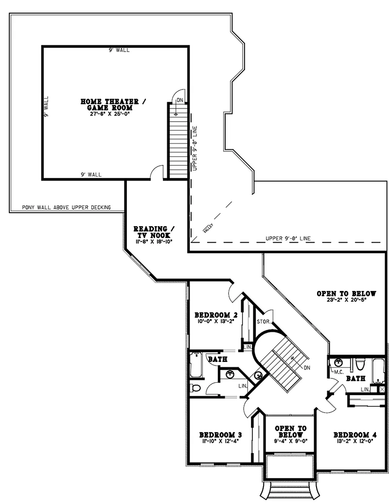 Traditional House Plan Second Floor - Oakvilla Traditional Home 055S-0017 - Shop House Plans and More