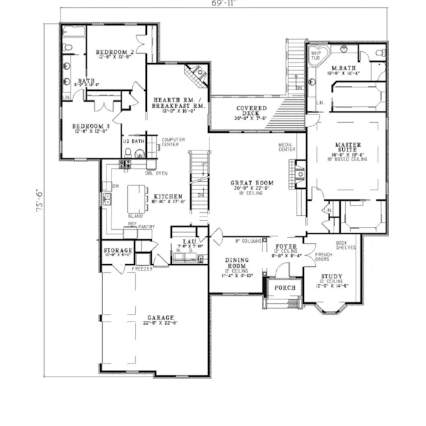 Traditional House Plan First Floor - Dunkirk Mill Luxury Home 055S-0018 - Search House Plans and More