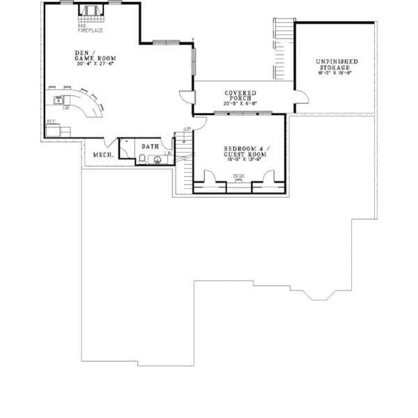 Traditional House Plan Lower Level Floor - Dunkirk Mill Luxury Home 055S-0018 - Search House Plans and More