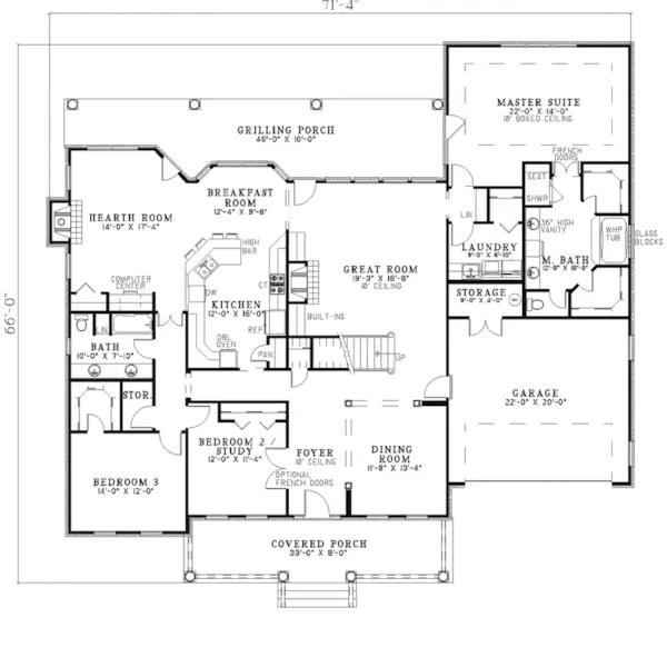 Luxury House Plan First Floor - Marseille Manor Colonial Home 055S-0019 - Shop House Plans and More