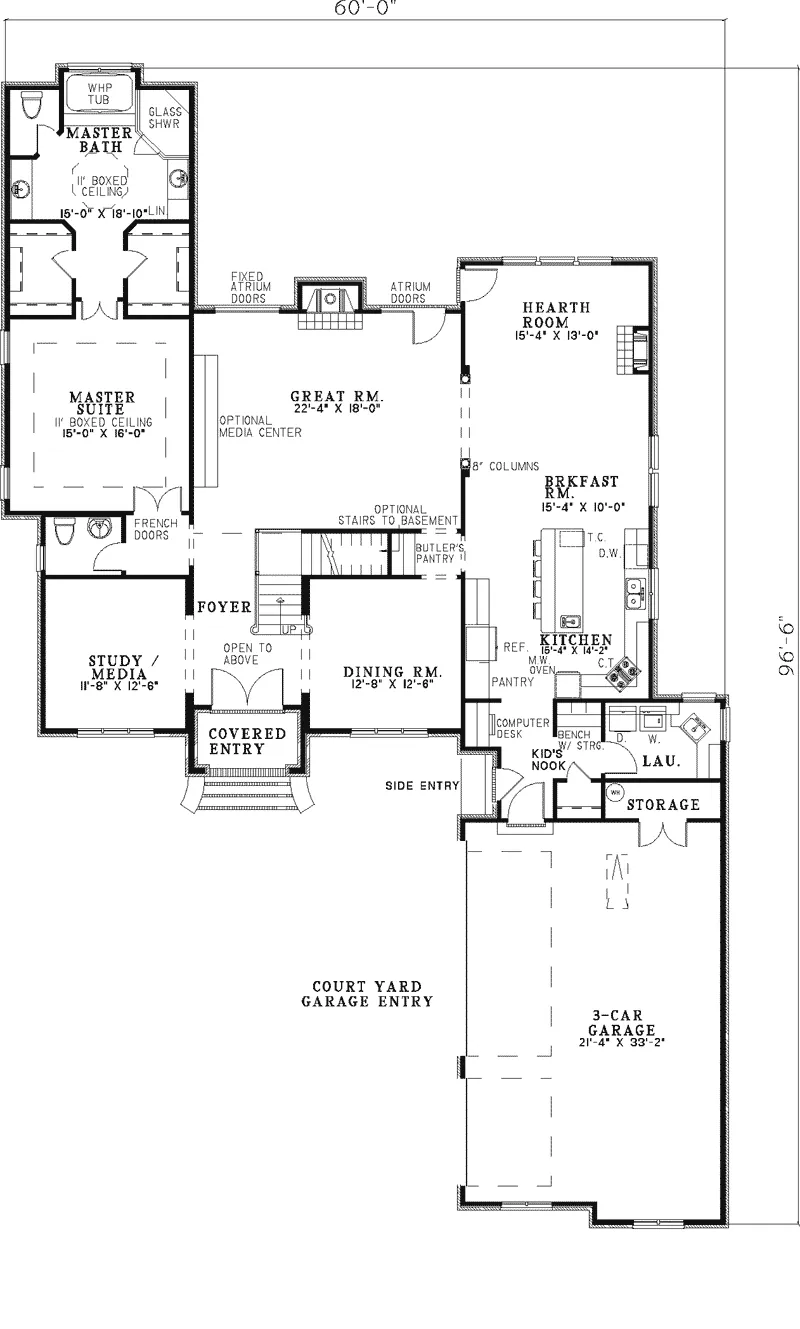 Traditional House Plan First Floor - Vida Luxury Home 055S-0021 - Shop House Plans and More