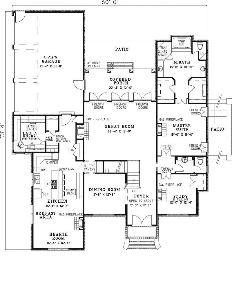 European House Plan First Floor - Faroe Luxury Home 055S-0022 - Search House Plans and More