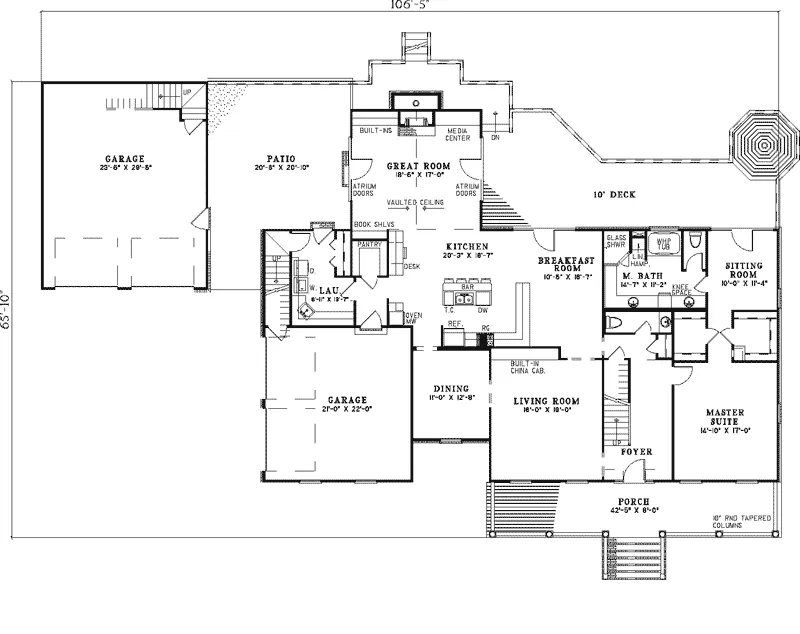 Country House Plan First Floor - Shannon Place Cape Cod Home 055S-0023 - Shop House Plans and More