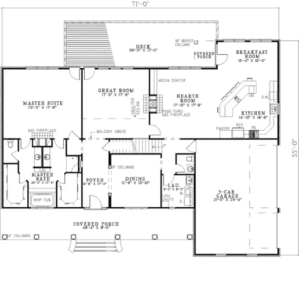 Traditional House Plan First Floor - Carwine Ridge Luxury Home 055S-0024 - Search House Plans and More