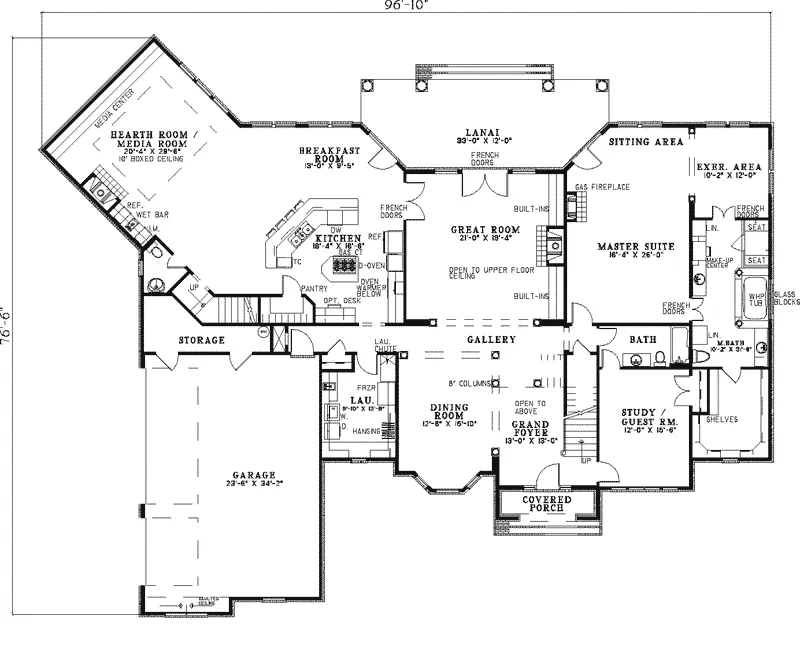 Luxury House Plan First Floor - Wessel Farm Luxury Home 055S-0025 - Shop House Plans and More