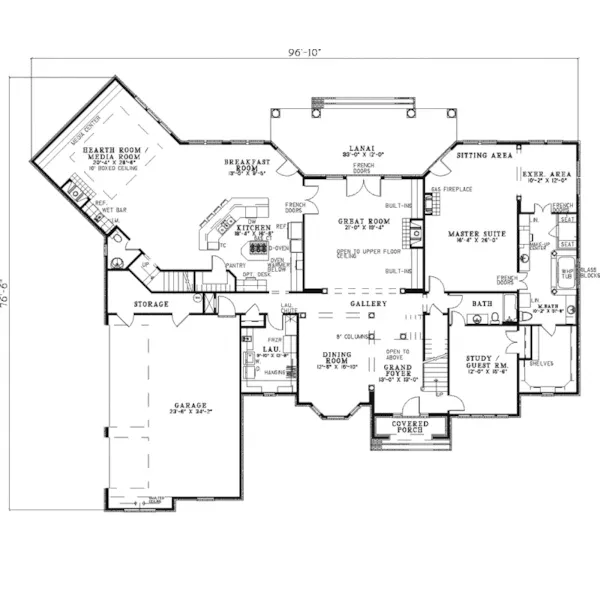 Traditional House Plan First Floor - Wessel Farm Luxury Home 055S-0025 - Shop House Plans and More