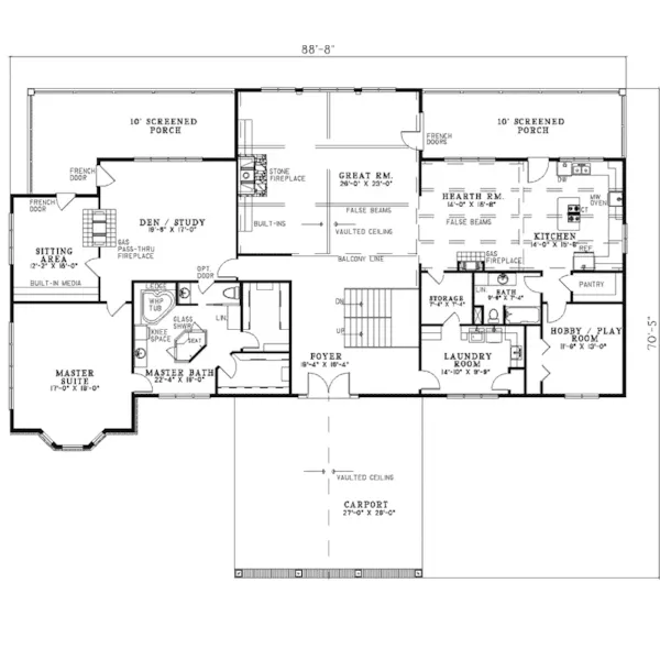 Luxury House Plan First Floor - Oakfield Luxury Home 055S-0026 - Shop House Plans and More