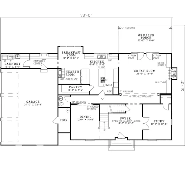 Early American House Plan First Floor - Elaine Manor Luxury Home 055S-0028 - Search House Plans and More