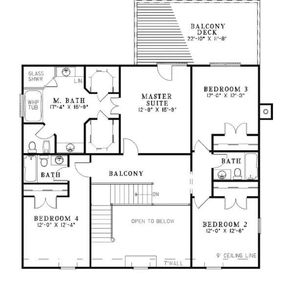 Early American House Plan Second Floor - Elaine Manor Luxury Home 055S-0028 - Search House Plans and More