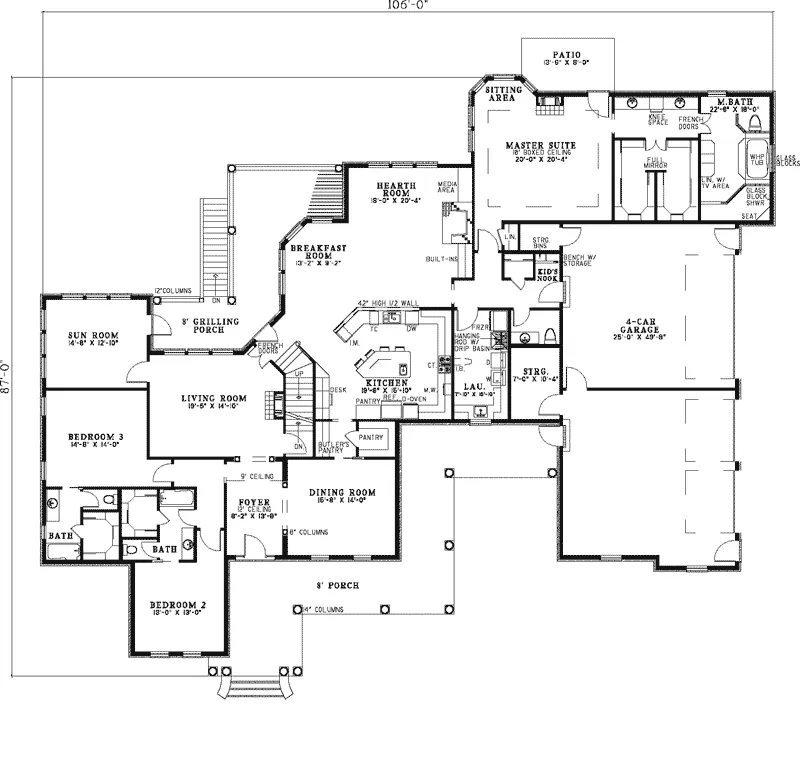 Luxury House Plan First Floor - Old Hickory Manor Luxury Home 055S-0031 - Shop House Plans and More