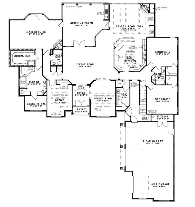 Luxury House Plan First Floor - Glenvalley Luxury Home 055S-0036 - Search House Plans and More