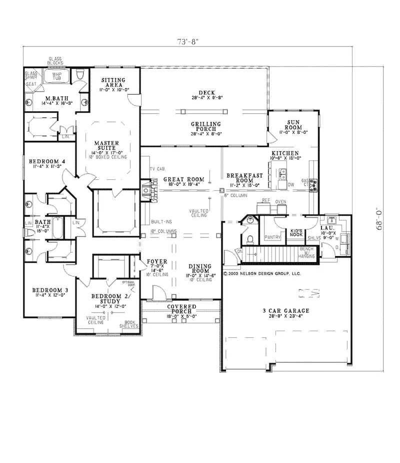 Country French House Plan First Floor - Omette Creek Shingle Style Home 055S-0038 - Shop House Plans and More