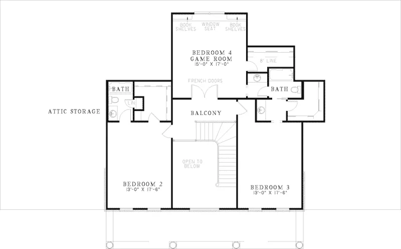 Greek Revival House Plan Second Floor - Exeter Manor Greek Revival Home 055S-0041 - Search House Plans and More