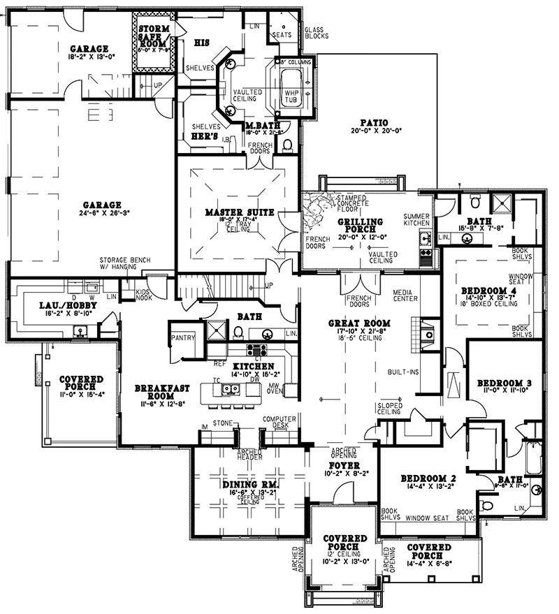 Luxury House Plan First Floor - Monclova Manor Luxury Home 055S-0045 - Shop House Plans and More