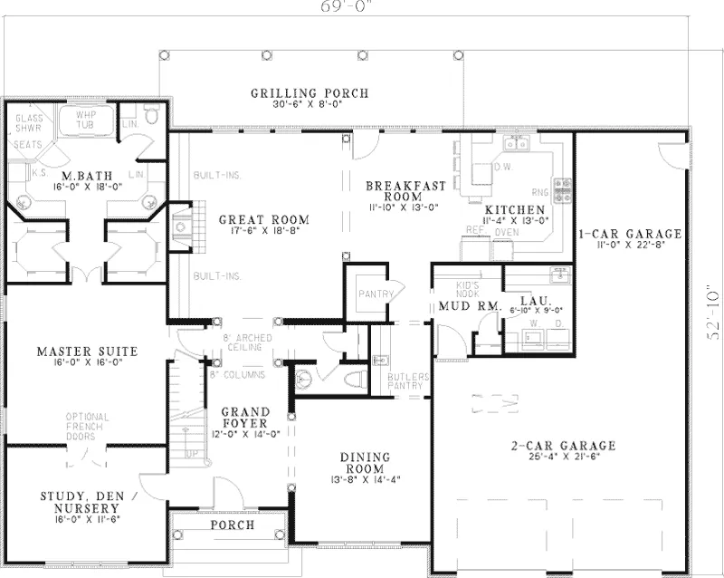 Traditional House Plan First Floor - Brandenburg Luxury Home 055S-0048 - Search House Plans and More