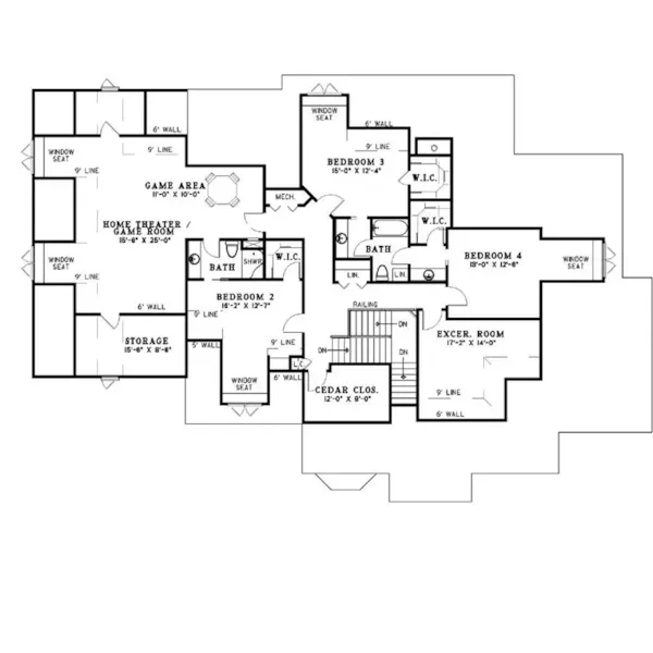 Contemporary House Plan Second Floor - Maidstone Manor Contemporary Home 055S-0052 - Shop House Plans and More