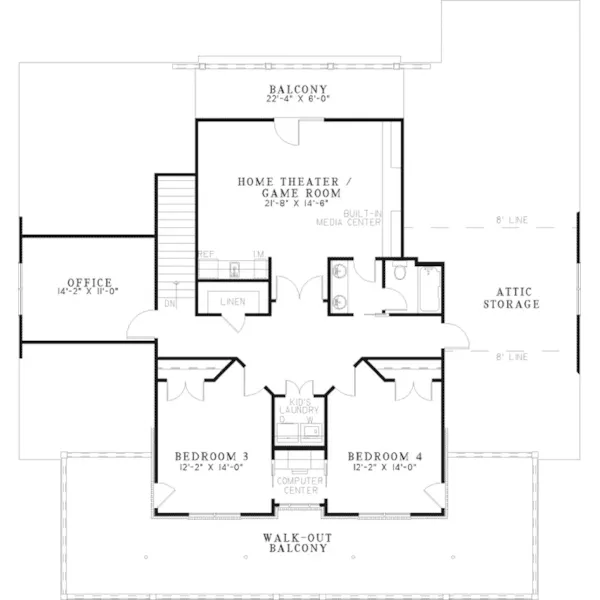 Country House Plan Second Floor - Mendell Plantation Home 055S-0053 - Shop House Plans and More