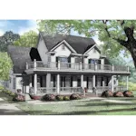 Southern Plantation Style Is Achieved With Two Levels Of Outdoor Living Space