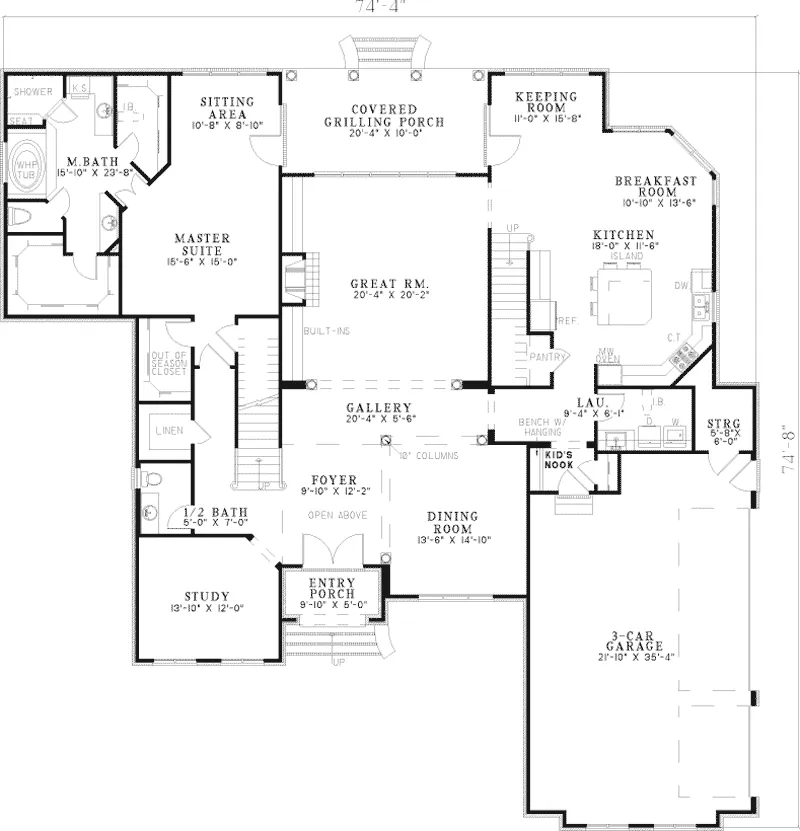 Luxury House Plan First Floor - Brandeur Traditional Luxury Home 055S-0056 - Search House Plans and More