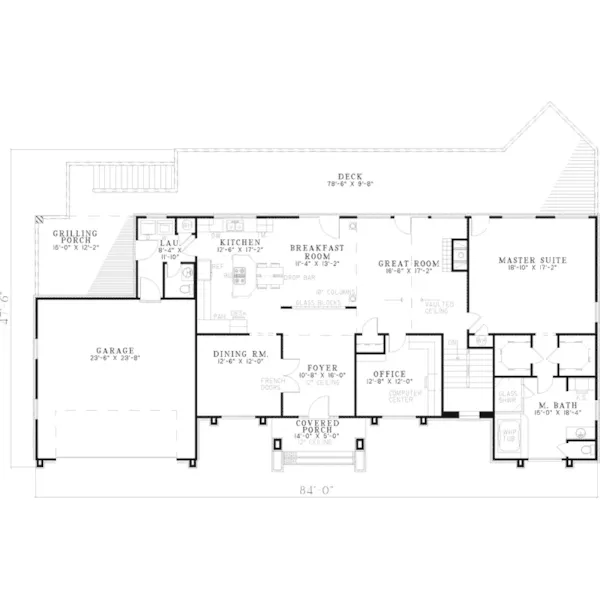 Ranch House Plan First Floor - Calabio Luxury Contemporary Home 055S-0059 - Search House Plans and More