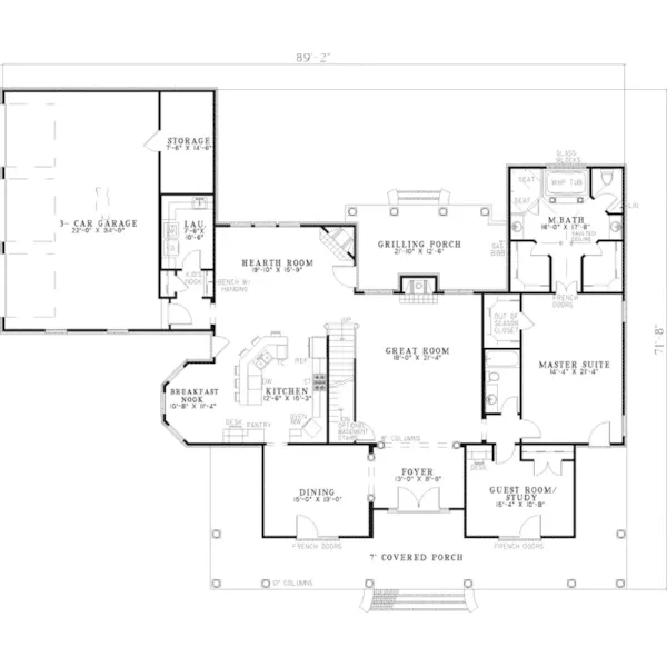 Cape Cod & New England House Plan First Floor - Hadleigh Luxury Cape Cod Home 055S-0060 - Search House Plans and More